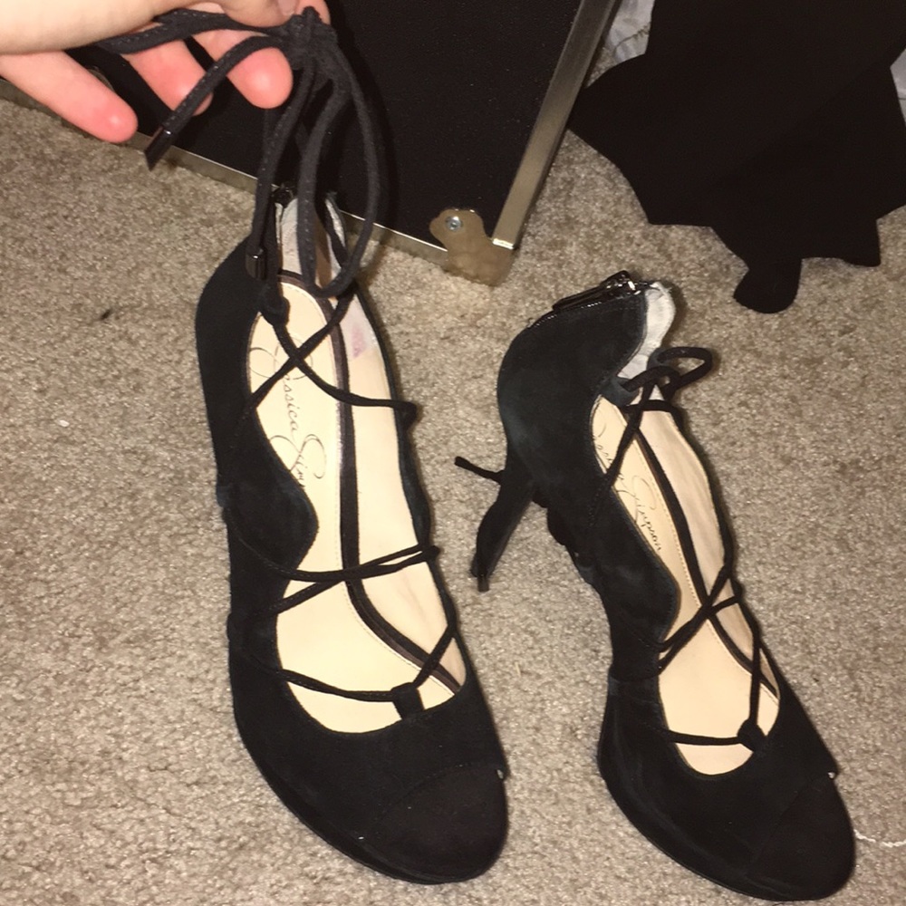 Jessica Simpson Lace up heels - peep toe